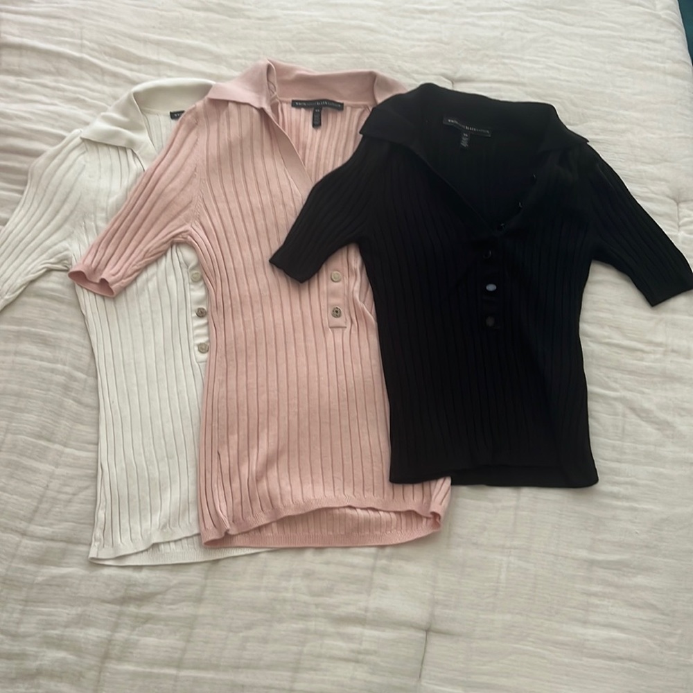 Set of 3 WHBM Collared Knit Tees